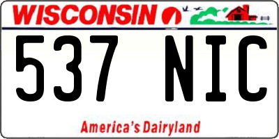 WI license plate 537NIC