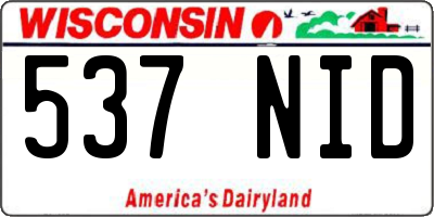 WI license plate 537NID