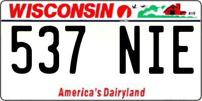 WI license plate 537NIE