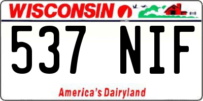 WI license plate 537NIF