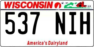 WI license plate 537NIH