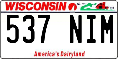 WI license plate 537NIM