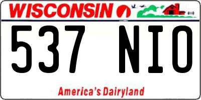 WI license plate 537NIO