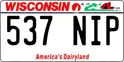 WI license plate 537NIP