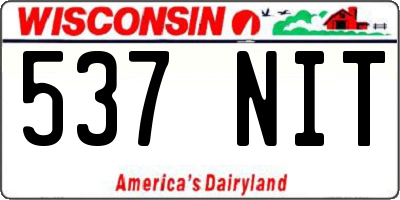 WI license plate 537NIT