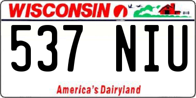 WI license plate 537NIU