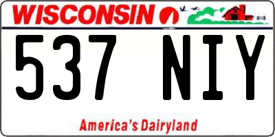 WI license plate 537NIY