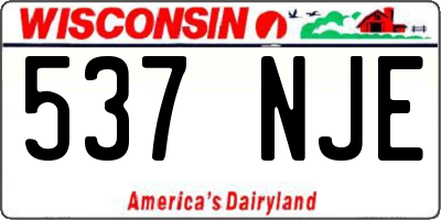 WI license plate 537NJE