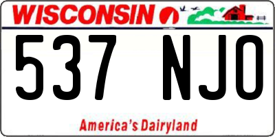 WI license plate 537NJO