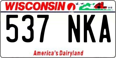 WI license plate 537NKA
