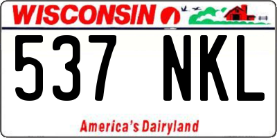 WI license plate 537NKL