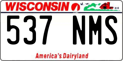 WI license plate 537NMS