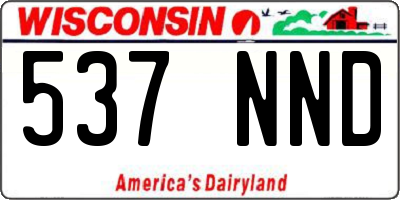 WI license plate 537NND