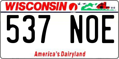 WI license plate 537NOE