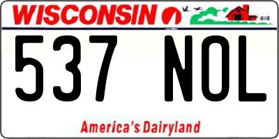 WI license plate 537NOL