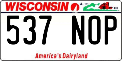 WI license plate 537NOP