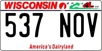 WI license plate 537NOV