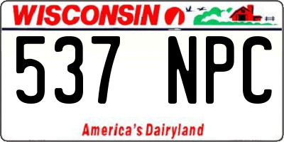 WI license plate 537NPC