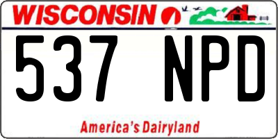 WI license plate 537NPD