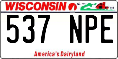 WI license plate 537NPE