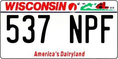 WI license plate 537NPF