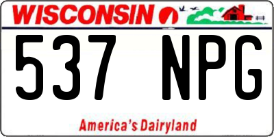 WI license plate 537NPG