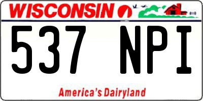 WI license plate 537NPI