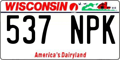 WI license plate 537NPK