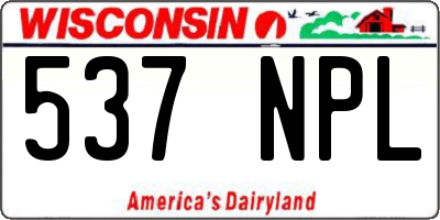 WI license plate 537NPL