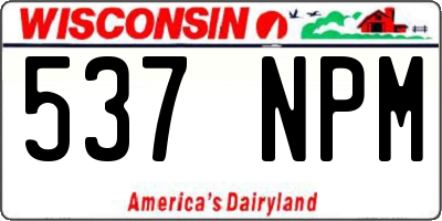 WI license plate 537NPM
