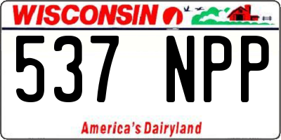 WI license plate 537NPP