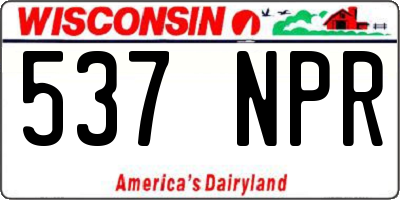 WI license plate 537NPR