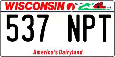 WI license plate 537NPT