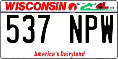 WI license plate 537NPW