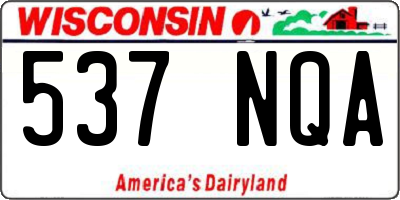 WI license plate 537NQA