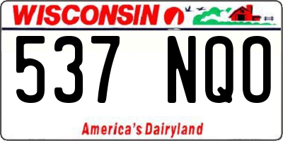 WI license plate 537NQO