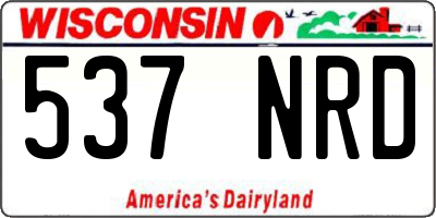 WI license plate 537NRD