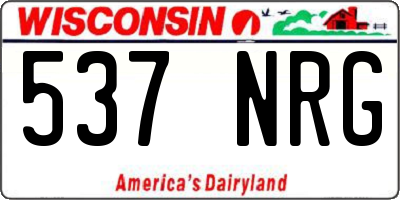 WI license plate 537NRG