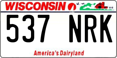 WI license plate 537NRK