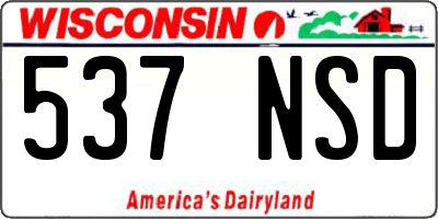 WI license plate 537NSD