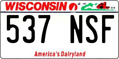 WI license plate 537NSF