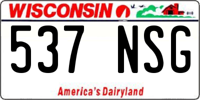 WI license plate 537NSG