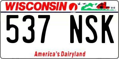WI license plate 537NSK