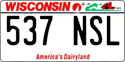 WI license plate 537NSL