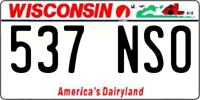 WI license plate 537NSO