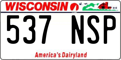 WI license plate 537NSP