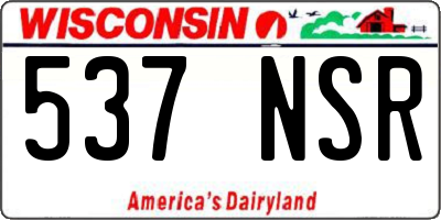 WI license plate 537NSR