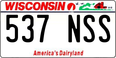 WI license plate 537NSS
