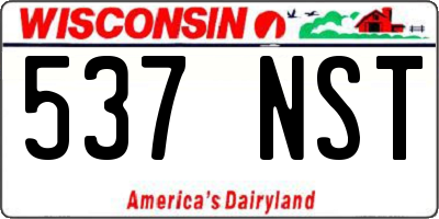 WI license plate 537NST