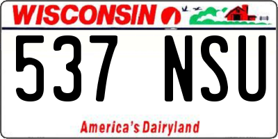 WI license plate 537NSU